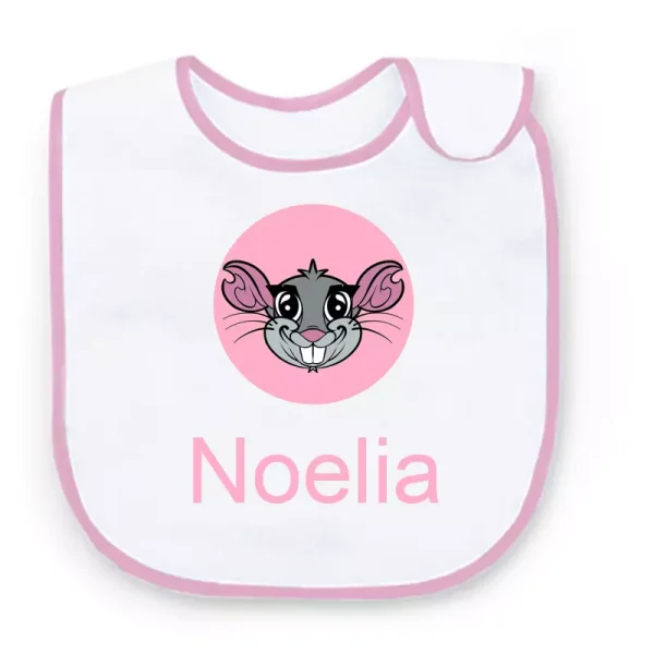 Babero Ratón Pérez - Velcro - Rosa - Imagen 4